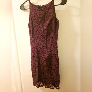 Scott McClintock dark purple lace bodycon vintage midi dress Size XS to Small